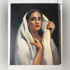 oil paintings original “In white ”, 14x11, oil on canvas